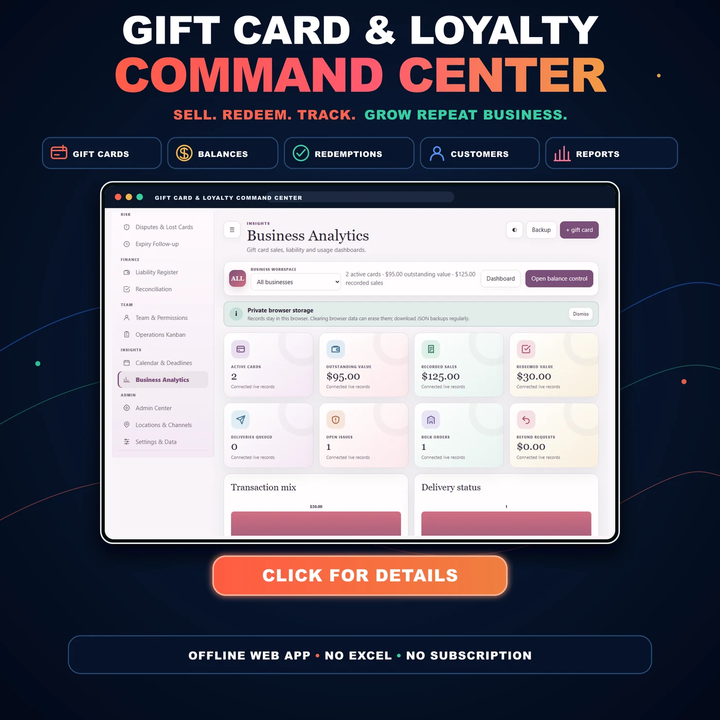 Gift Card System Web App product preview