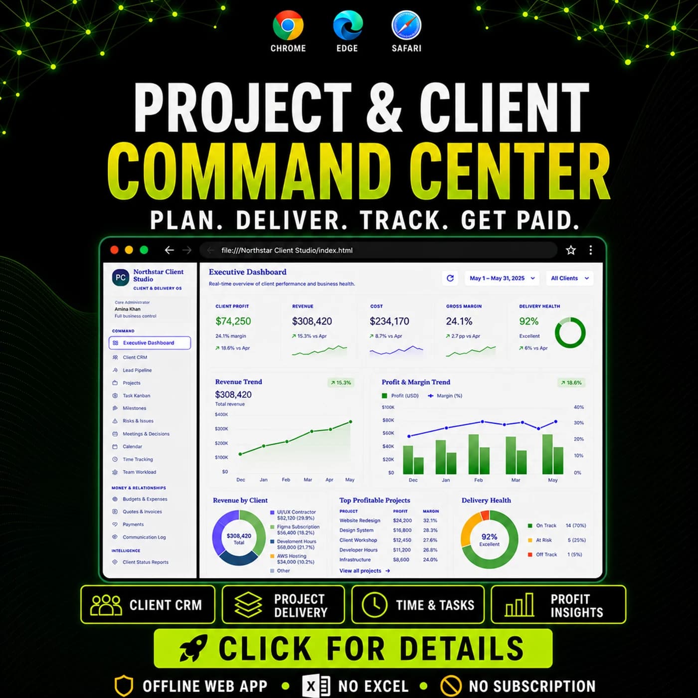 Project & Client CRM Web App product preview