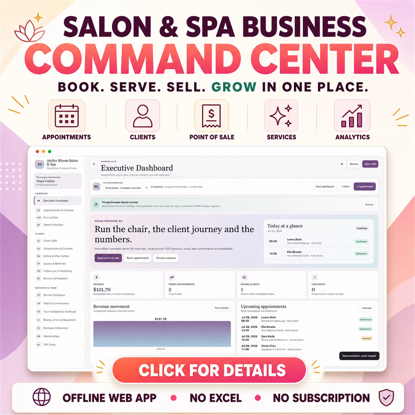 Salon & Spa Business Web App product preview